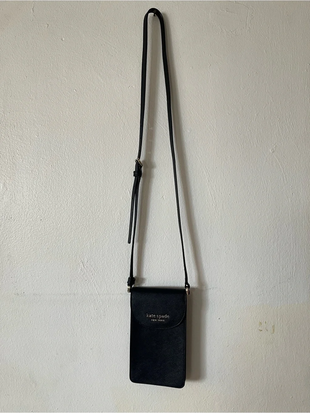 kate spade Black Saffiano Crossbody Phone Pouch